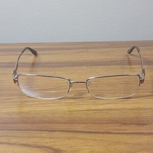 Vtg Ray-Ban Eyeglasses RB 6158 2531 Brown Half Rim Metal Frame 53-18-140 2793